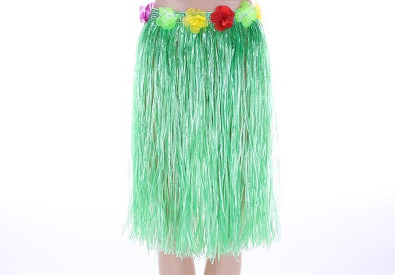 NEWCREATIVETOP 24" Adult's Flowered Luau Hula Skirts Pack of 6,Assorted Colors - Image 2